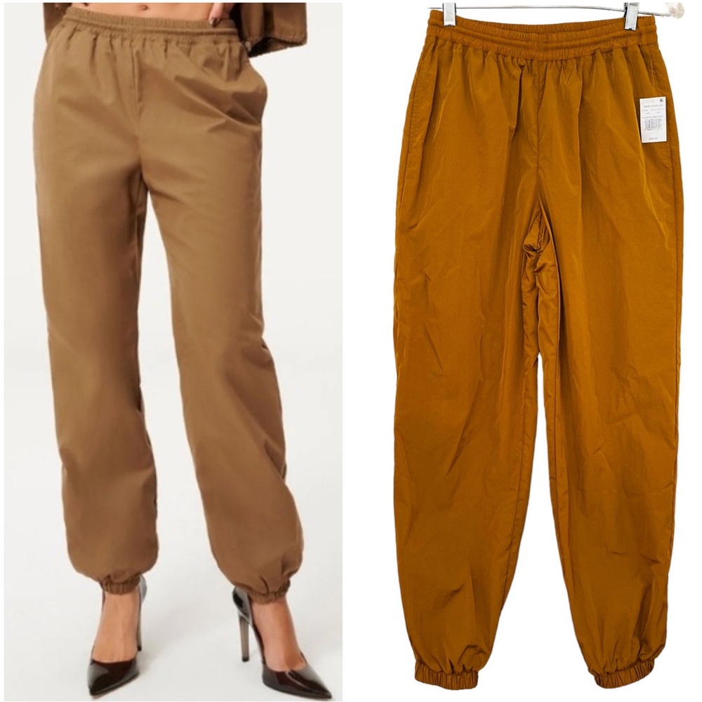 Good American NWT Bronze Brown Windbreaker Style Athletic Jogger Track Pant XS